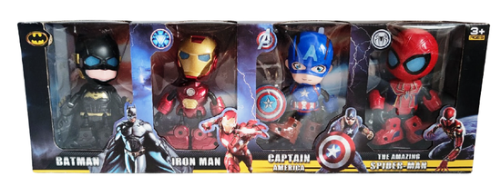 Набор Супер герои - Мстители 4 в 1 ( звук, свет ) оригинал, металл 16см