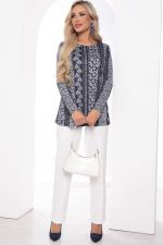 Джемпер "Авелин" (принт/темно-синий) Б8401 LT Collection (Акция)