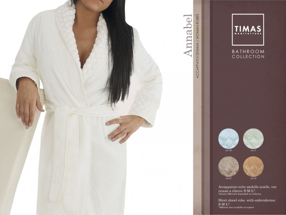 Халат махровый Timas Annabel белый Италия фото