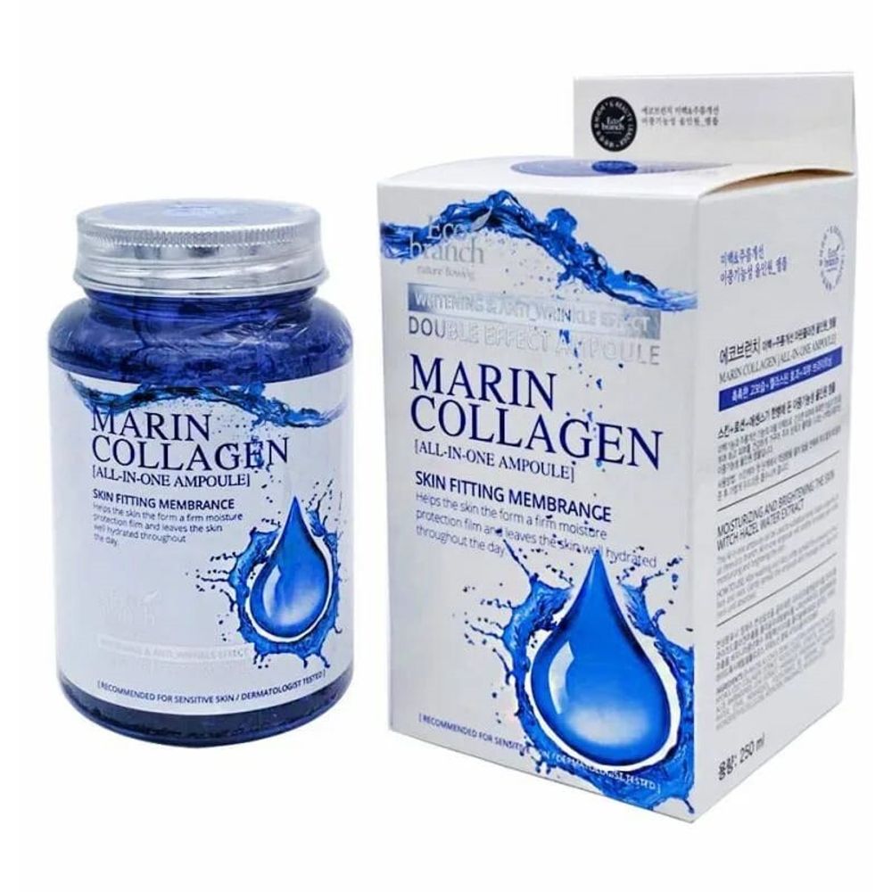 Сыворотка для лица Eco branch Marin Collagen All-in-One Ampoule Skin ампульная с морским коллагеном 250 мл