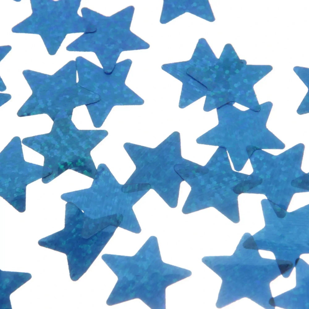 Конфетти «Звездочки галограмма» 15 г (2 см), Голубой