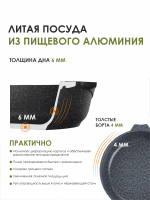 Сковорода "Мечта" Гранит с несъемной ручкой от 18 до 30 см