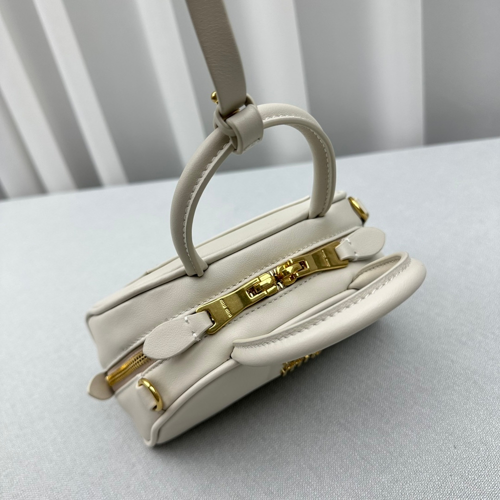 Miu Miu Leather Top-Handle Bag 18 cm