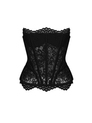 Удлиненный корсетный топ из кружева