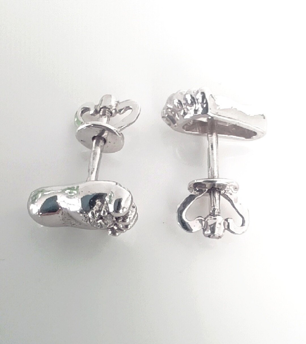 Серьги-пусеты Эстерелла, серебро, проба 925, родированные, с фианитом/Ф