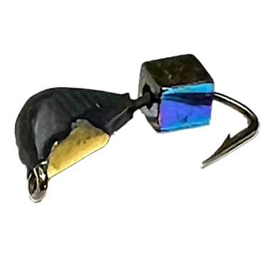 Мормышка Демидовка 0.65г безнасадочная цв. с коронкой на теле + кубик хамелион(гематит) 3.0мм арт.30-53-111