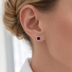 Серьги Пусеты с Рубинами и Бриллиантами, E0015-24/1