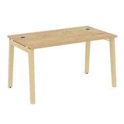 Onix Wood Direct Стол руководителя OW.SRR-3.8 Тиквуд Светлый/Дуб Светлый/Металл Белый 1380*800*750