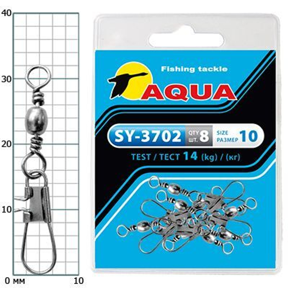 Карабин с вертлюгом для рыбалки SY-3702 №12 (упк. 8 шт.)