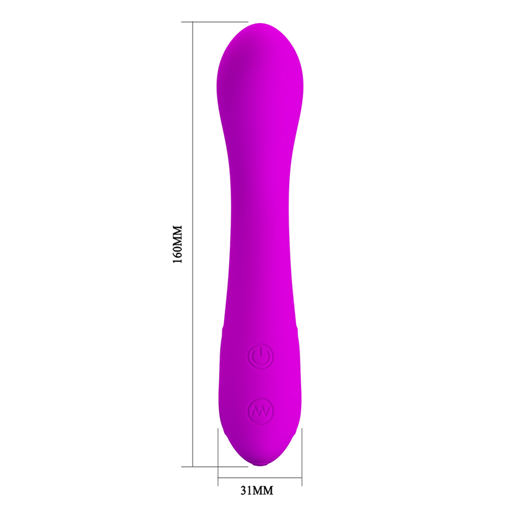 Лиловый изогнутый вибратор 16см для стимуляции точки G Pretty Love Tony G-spot Vibrator Purple BI-014281
