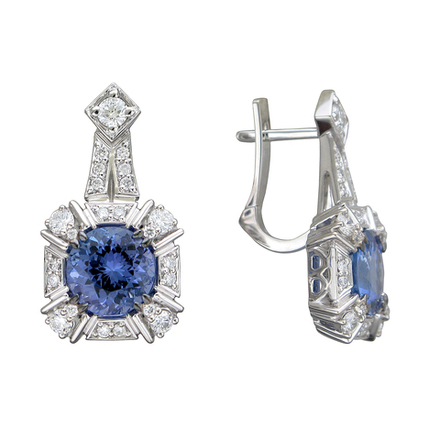 Серьги с бриллиантами  из белого золота JA-S-712603-6