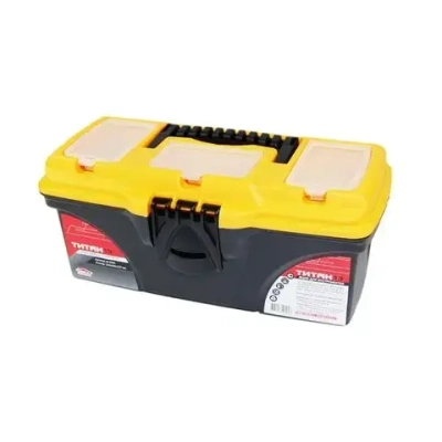 Ящик для инструментов ТИТАН 13' (с секциями) черный с желтым 0,137,165 (комплект 12 шт)