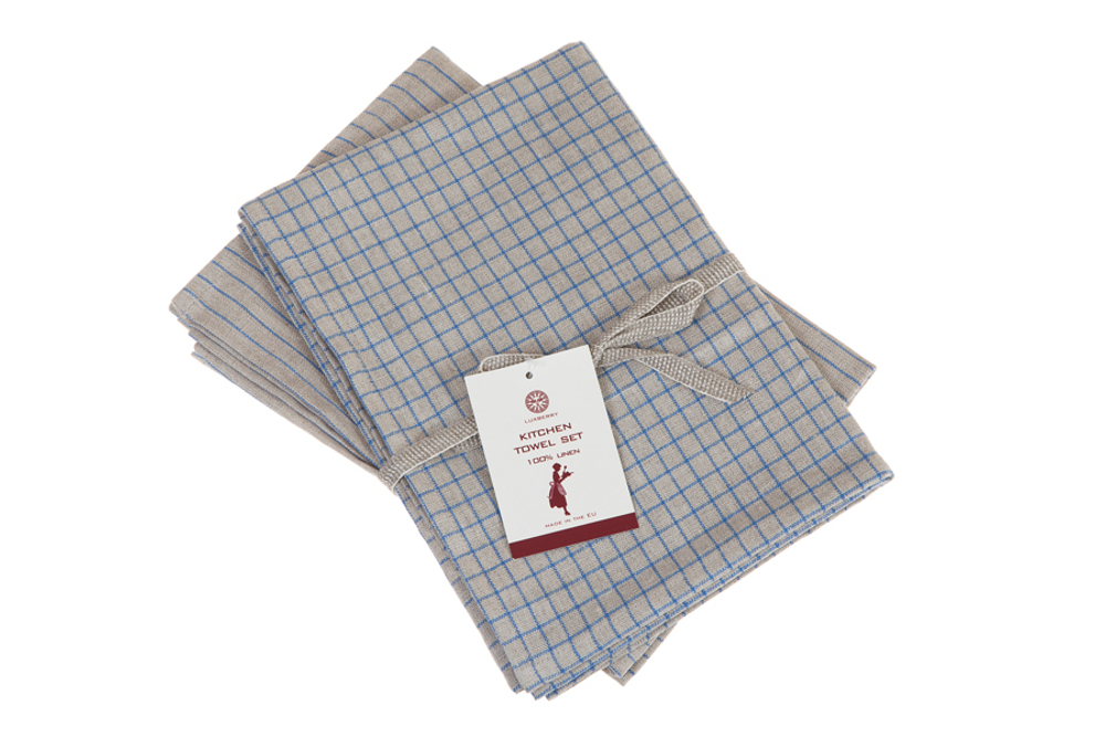 Набор полотенец 2 шт Luxberry Timeless mini натуральный/синий Литва