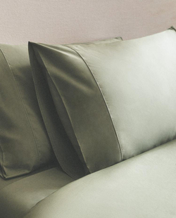 ZARA HOME НАВОЛОЧКА ИЗ ХЛОПКА ПЕРКАЛЬ (300 НИТЕЙ), СВЕТЛО-ЗЕЛЕНЫЙ