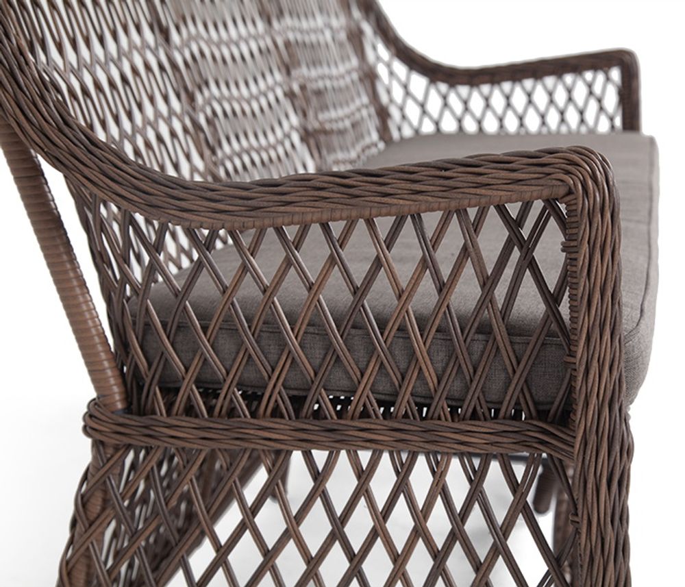 "Латте" диван двухместный из искусственного ротанга, цвет коричневый