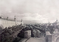 Москва. Александрийский сад. Изд-во Джузеппе Дациаро.  Середина XIX в.