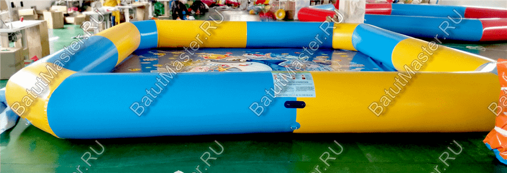 Квадратный надувной бассейн "Зебра" 6*6*0.65 м, с принт печатью на дне