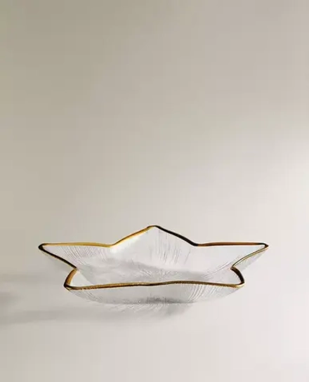 ZARA HOME РОЖДЕСТВЕНСКАЯ ТЕМАТИЧЕСКАЯ СЕРВИРОВОЧНАЯ ТАРЕЛКА, ЗОЛОТОЙ