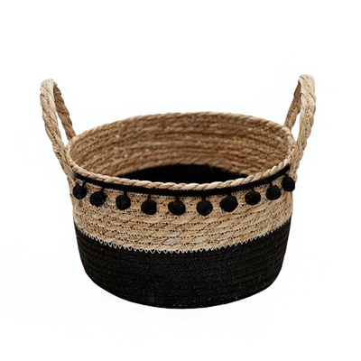 Корзина для хранения с ручками "Колумбия", Д280 Ш280 В170, натуральный, черный