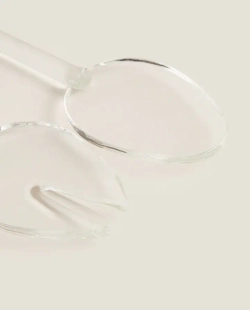 ZARA HOME СЕРВИРОВОЧНЫЙ НАБОР ДЛЯ САЛАТА ИЗ БОРОСИЛИКАТНОГО СТЕКЛА (НАБОР ИЗ 2 ПРЕДМЕТОВ), ПРОЗРАЧНЫЙ