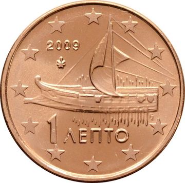 1 евроцент 2009 Греция (1 euro cent)