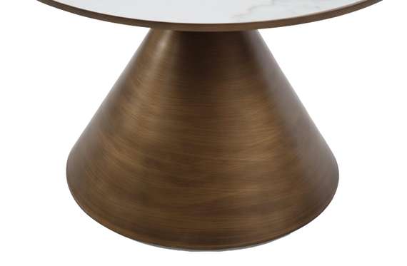 Журнальный столик Verdo Ø70х46 см, керамика, ножка - брашированная латунь | Купить в Hallberg.ru