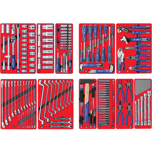 Набор инструментов "МАСТЕР" для тележки, 11 ложементов, 205 предметов МАСТАК 5-00205