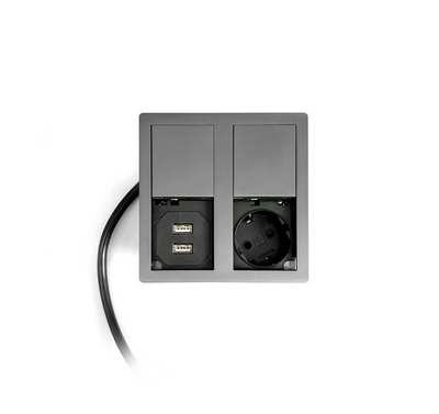 VersaHit Dual 1p+2USB(A+A) ТЕМНО-СЕРЫЙ