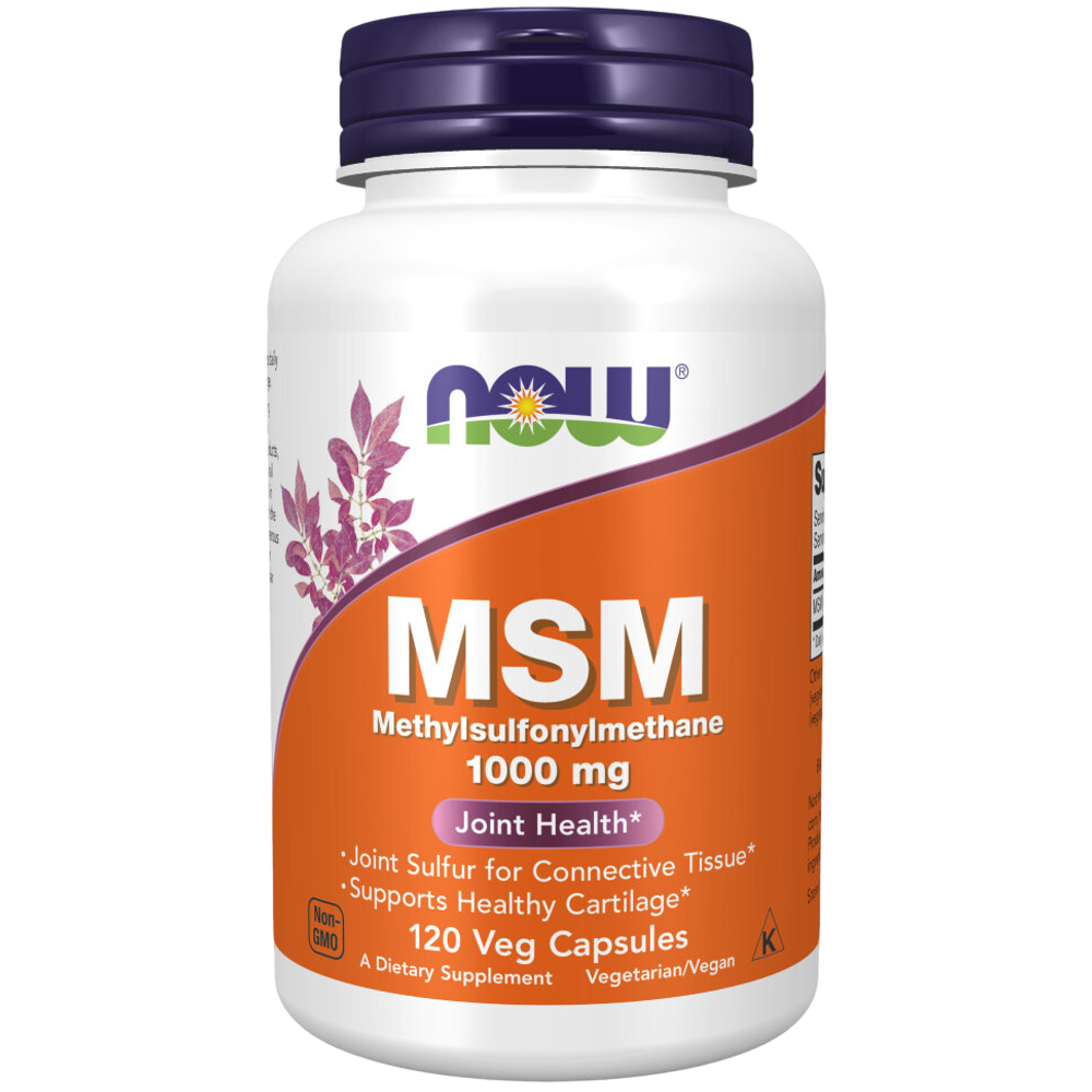 Now Foods MSM 1000 mg 120 veg capsules, MCM (Метилсульфонилметан)