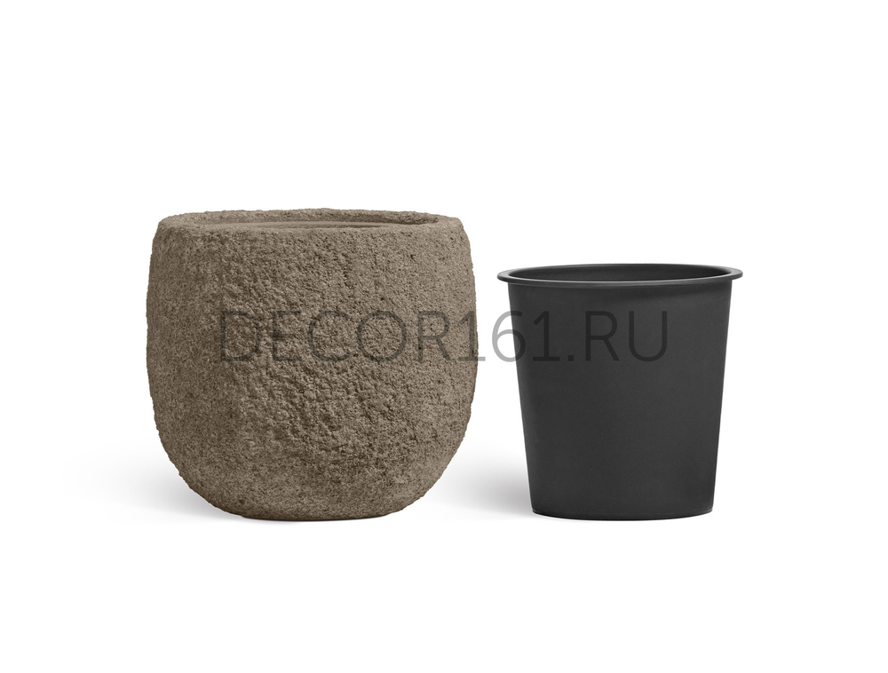 Кашпо TREEZ Effectory Terra Чаша classic серый беж в-36, д-40 см 41.33-22-24-112-RB-40
