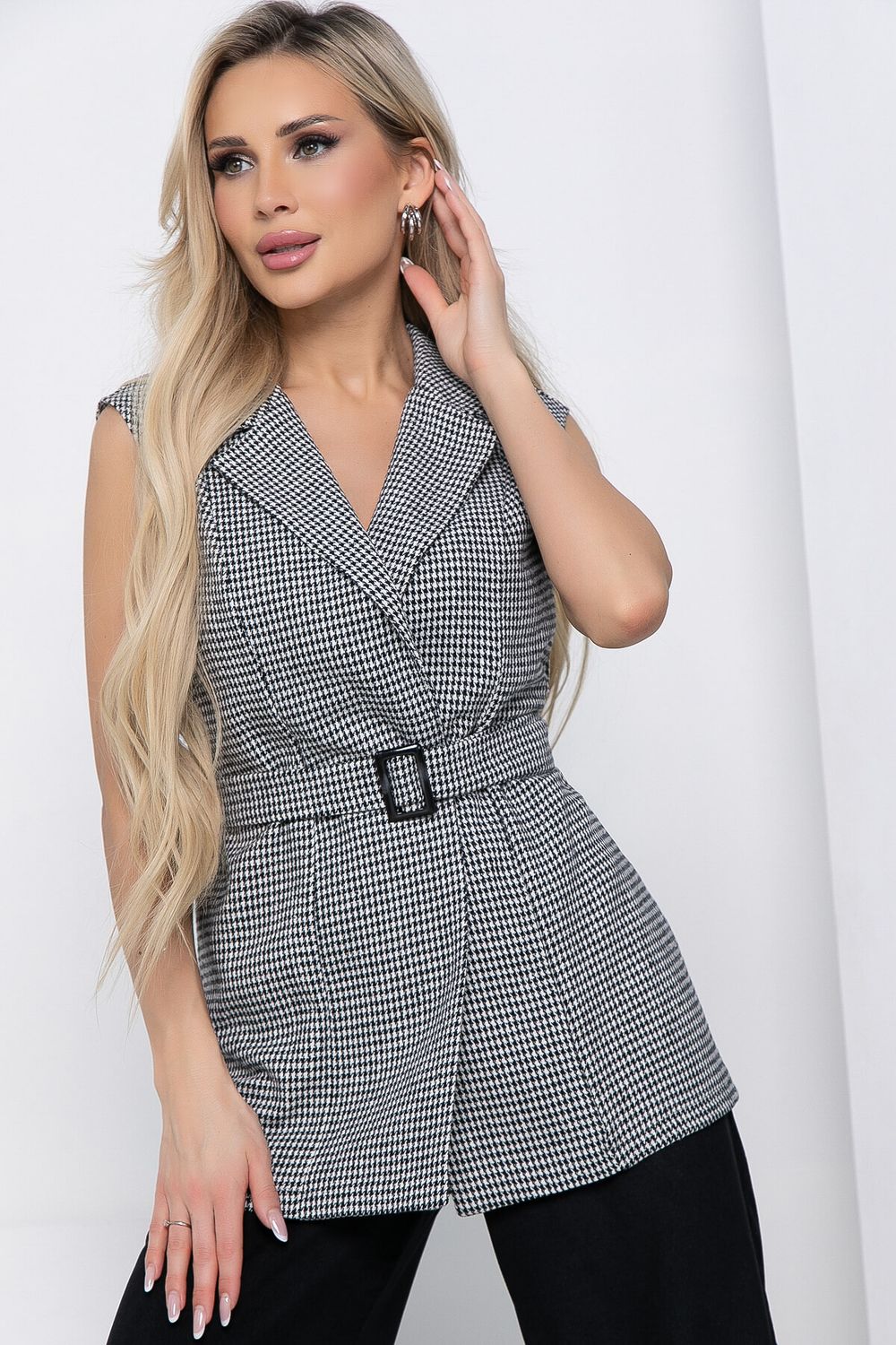 Жилет Амстердам (черно-белый) Б12064 LT Collection