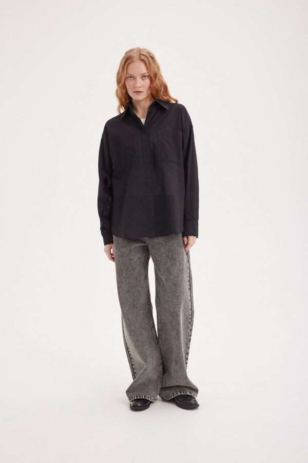 Рубашка с планками на рукавах 