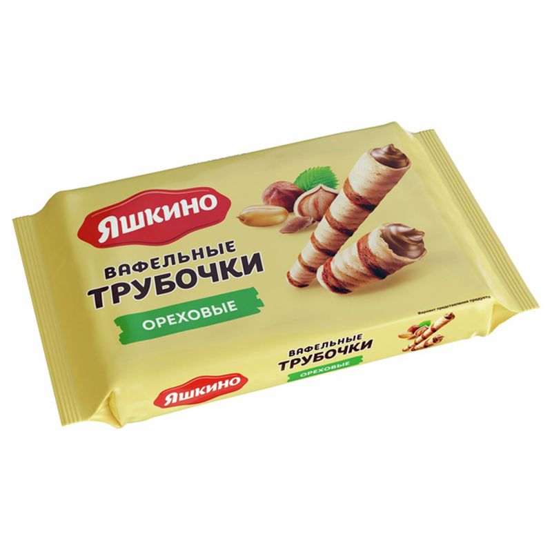 Вафельные трубочки Яшкино со вкусом ореха 190 гр.