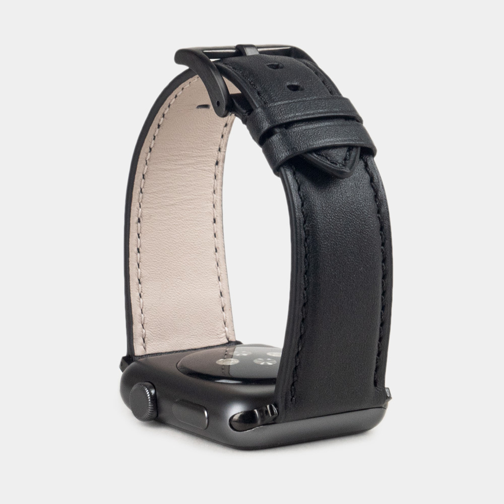 Ремешок для Apple Watch 40/41/42 mm из кожи теленка, черного цвета