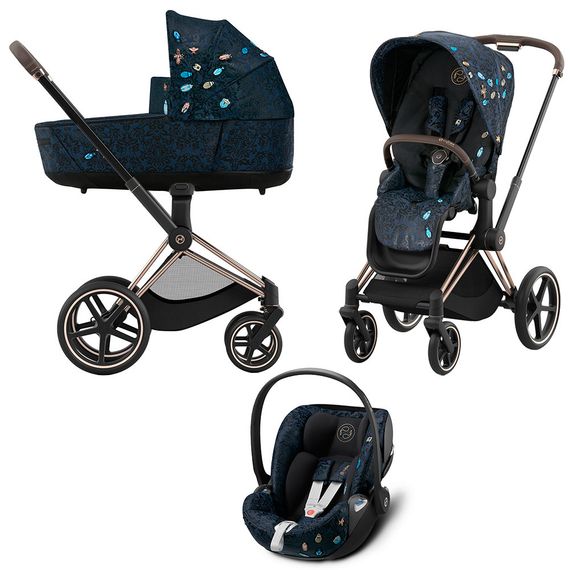 Детская коляска Cybex Priam IV 3 в 1 Jewels of Nature шасси Rosegold