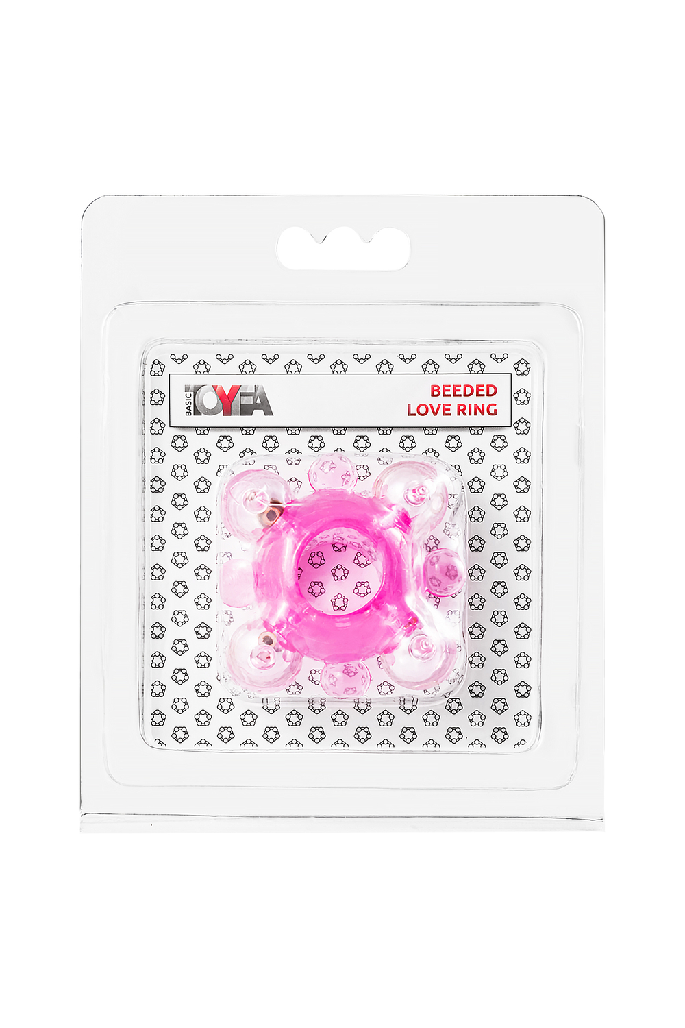 Эрекционное кольцо с бусинками TOYFA Basic, TPE, розовый