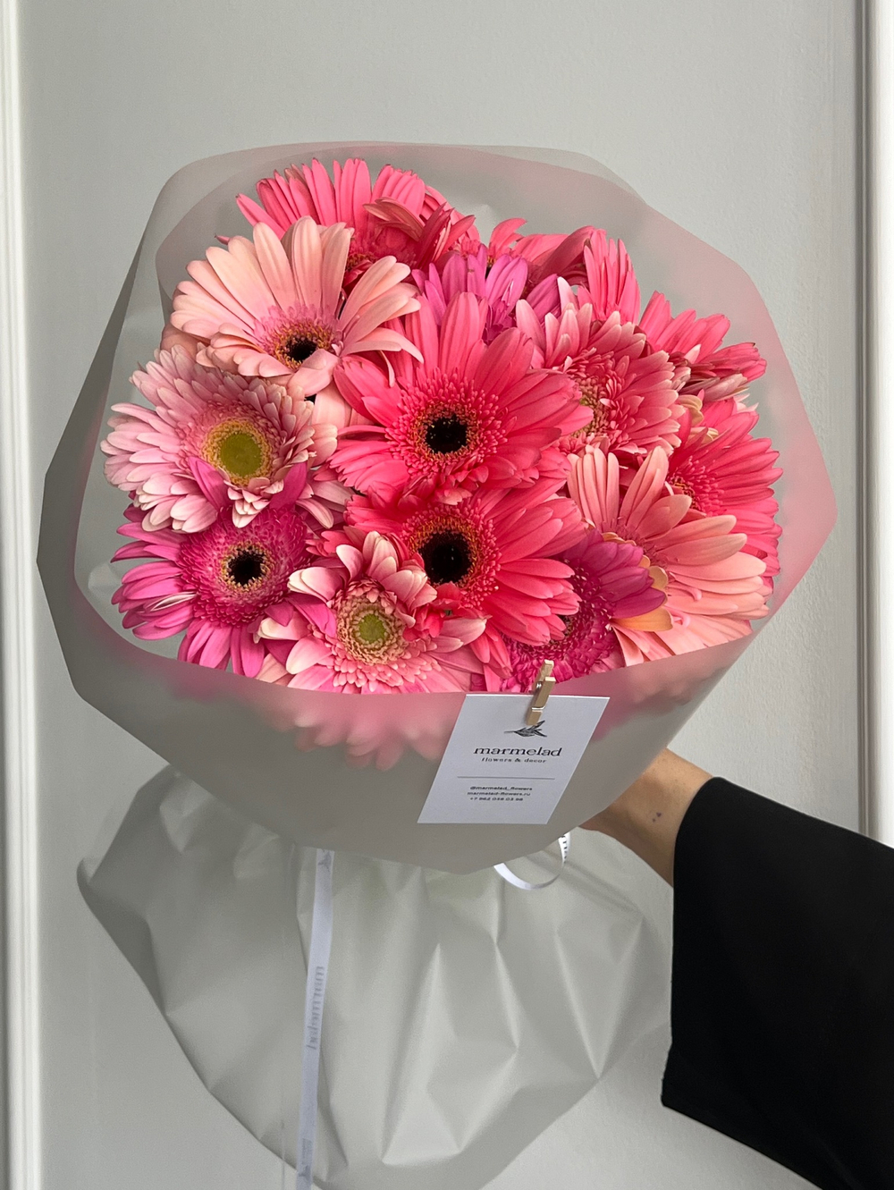 Букет из гербер в розовом оттенке 15 шт