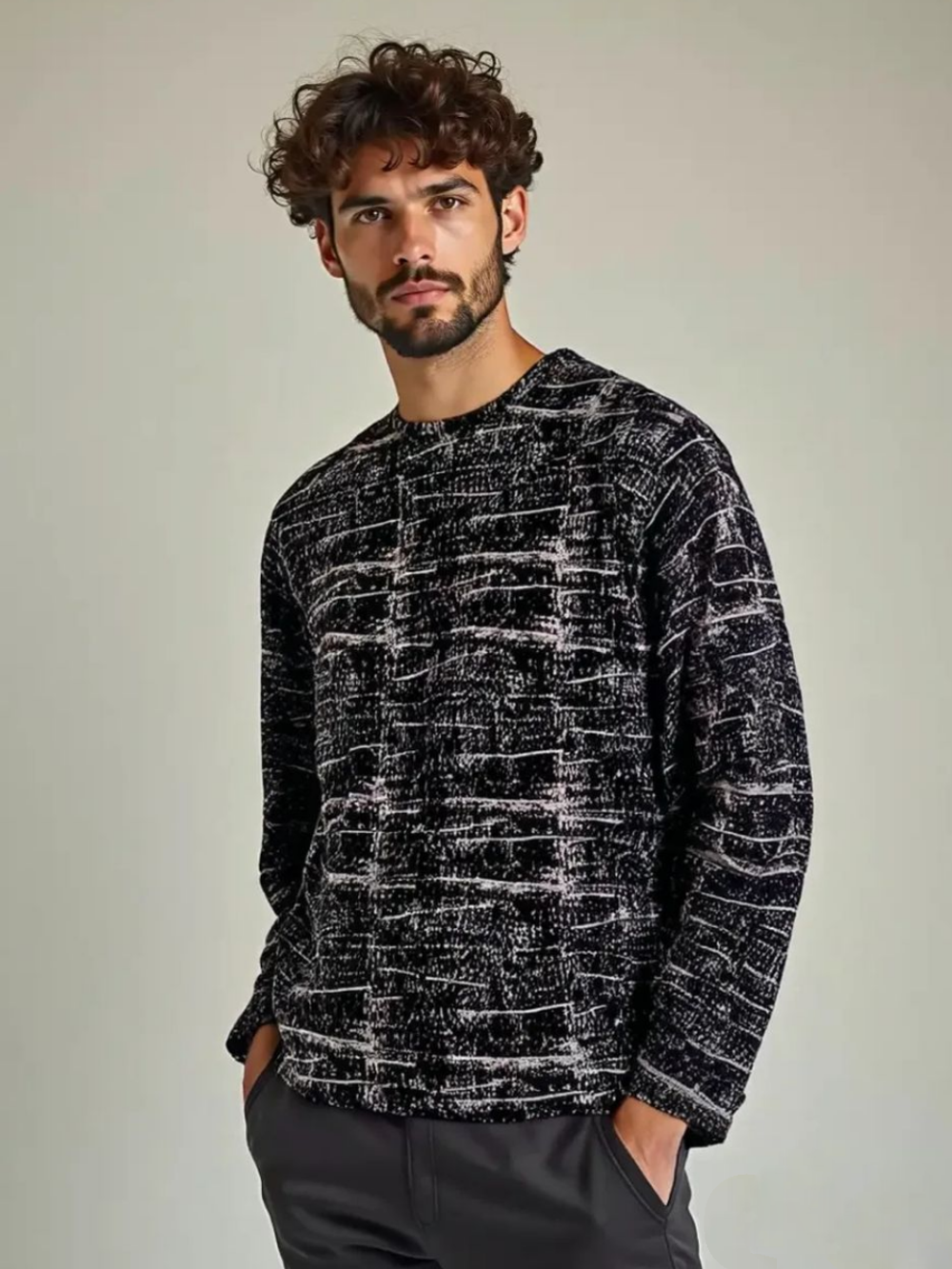 Лонгслив мужской 2-х нитка начес Узбекистан (56)