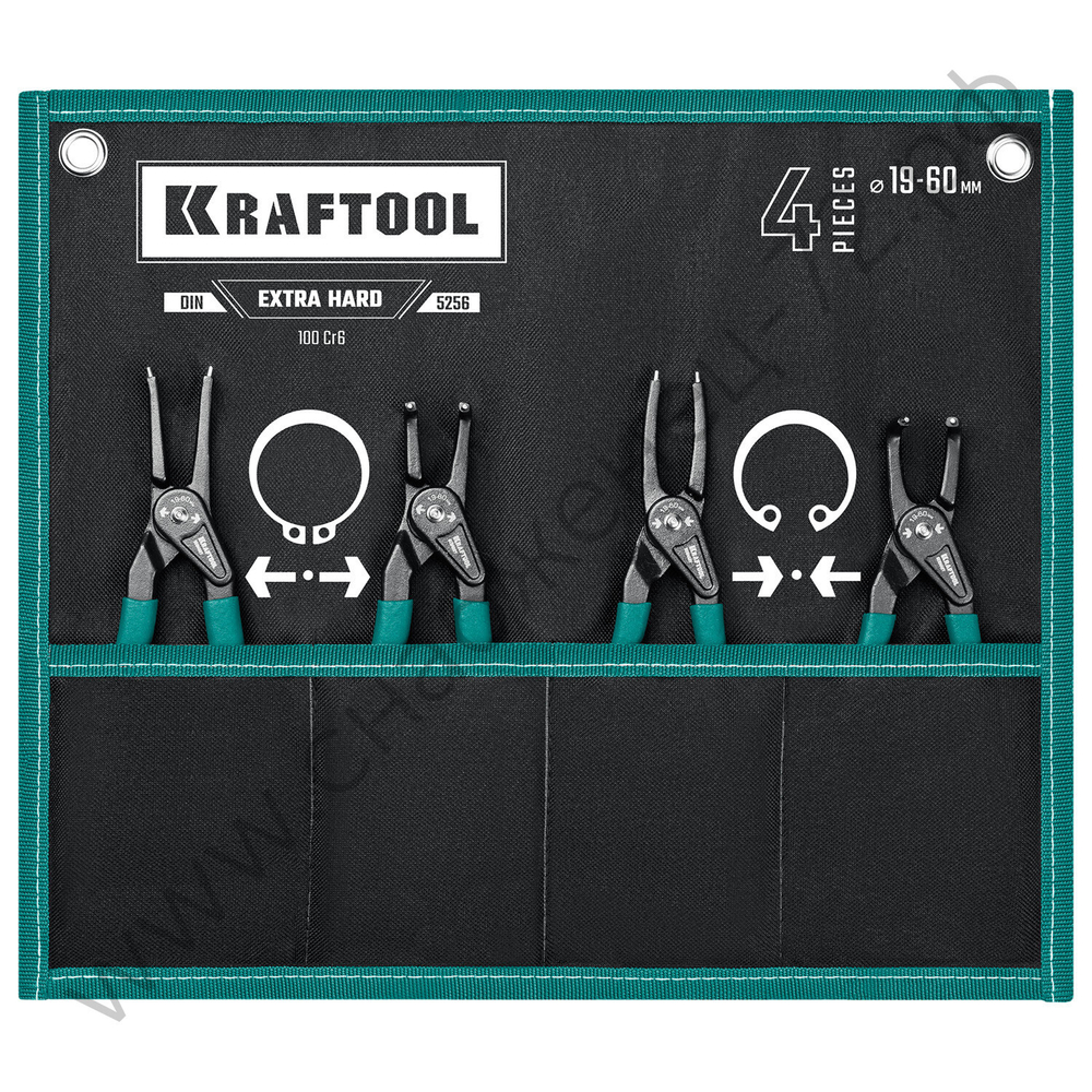 KRAFTOOL 4 шт, 180 мм, Съемник стопорных колец (22812-H4)