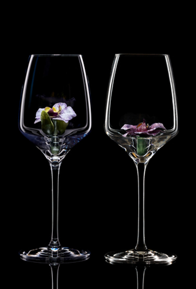 Подарочный набор их двух бокалов для белого вина "Орхидея Ванда".