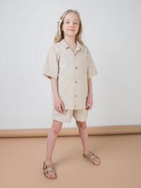 Рубашка хлопковая "ПЕСОК" с коротким рукавом подростковая