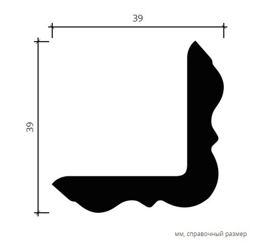 Карниз пенополиуретан, 2000x39x39 мм