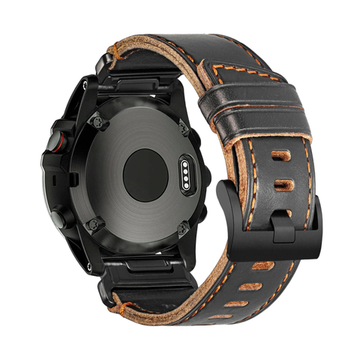 Ремешок для Garmin 26 мм Hemsut Quickfit кожаный (черный)