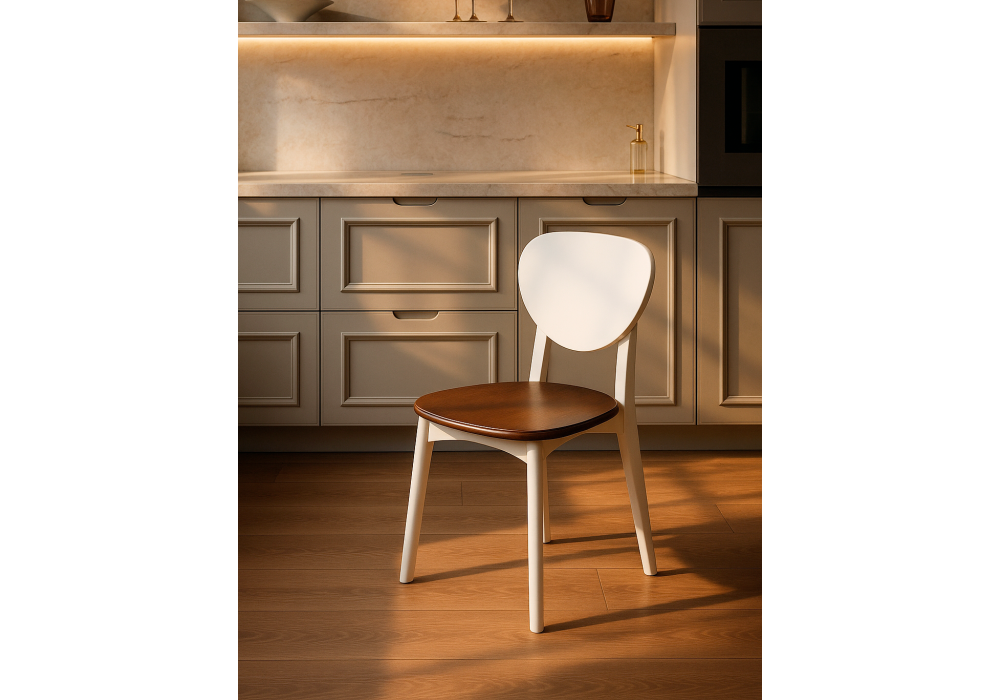 Стул деревянный Woodville Окава белый, миланский орех