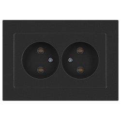 Розетка Intro Accent 6-204-07 двойная 2х2P 16А-250В IP20 СУ AL/CU графит