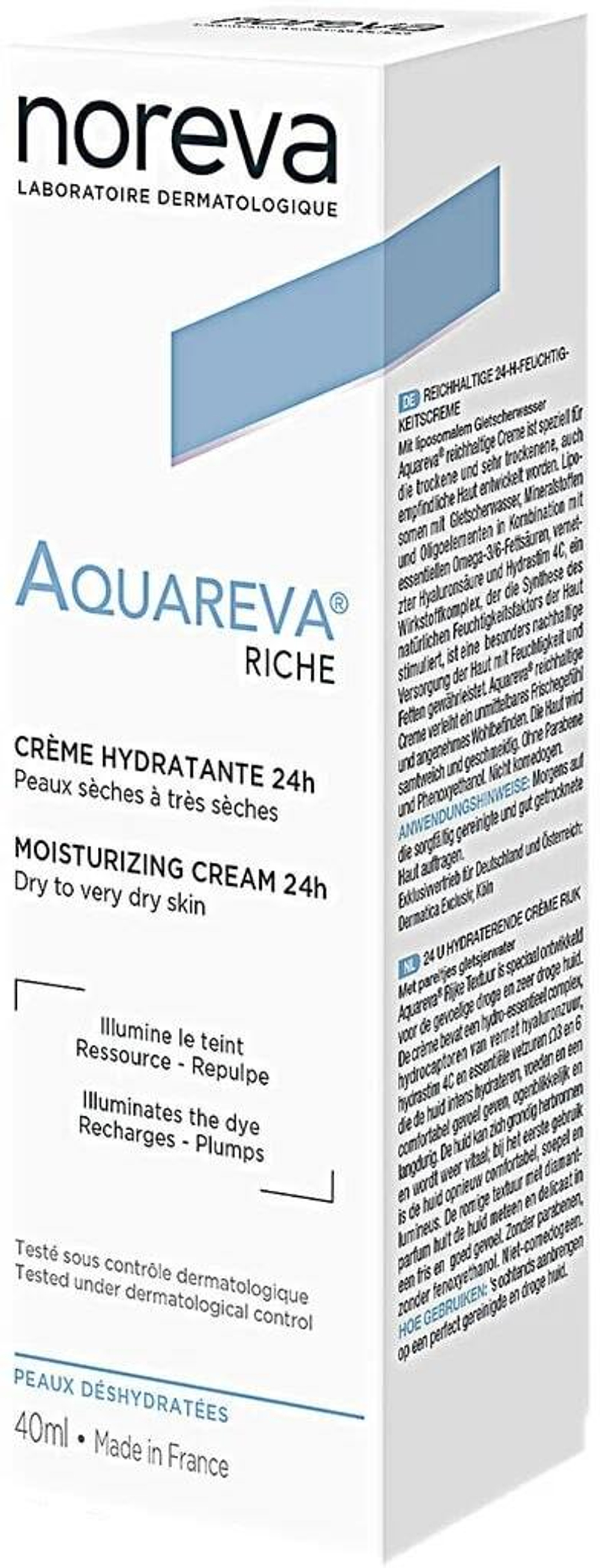 Норева Акварева Увлажняющий крем для лица насыщенная текстура 24 ч Noreva Aquareva Creme Hydratante Riche 40 мл