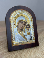 Казанская БМ, икона арочная, красное дерево, 60х75