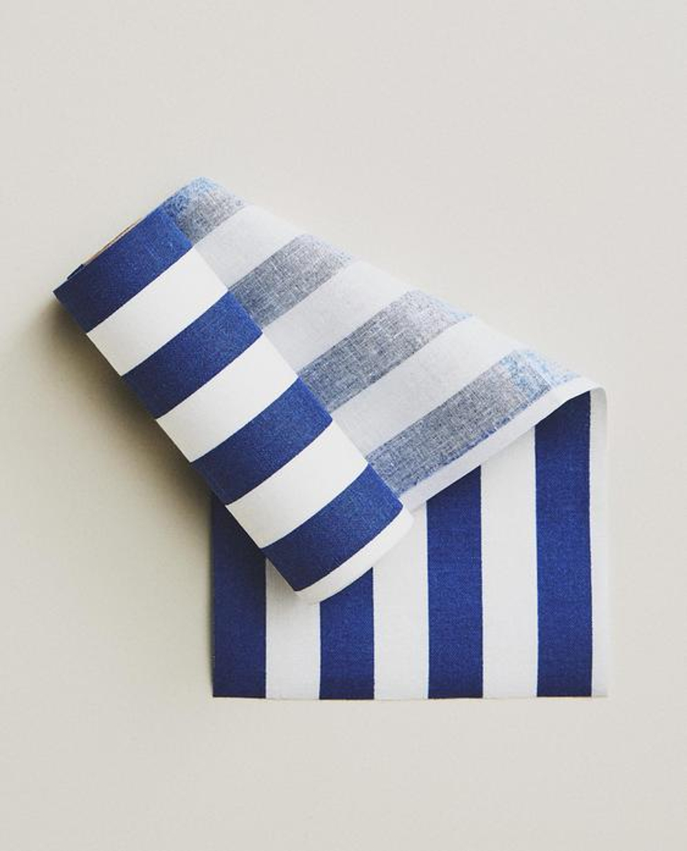 ZARA HOME НАБОР МНОГОРАЗОВЫХ ХЛОПКОВЫХ САЛФЕТОК В ПОЛОСКУ (20 ШТ.), СИНИЙ