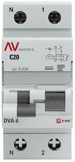 Автомат дифференциальный EKF rcbo6-1pn-20C-30-a-av