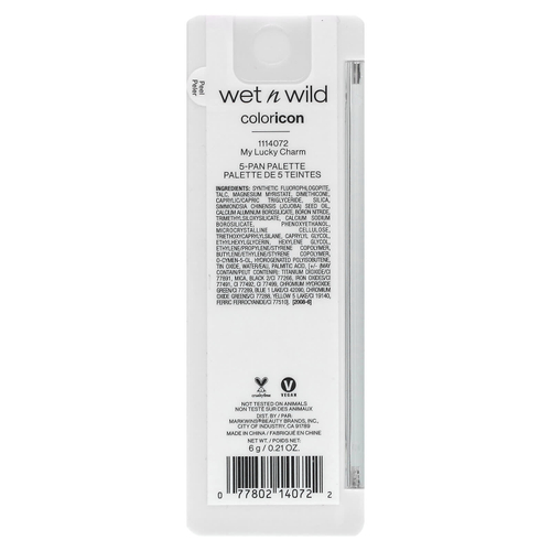 wet n wild, ColorIcon, палитра теней из 5 оттенков, 1114072 My Lucky Charm, 6 г (0,21 унции)